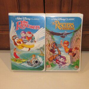 Disney The Rescuers & Rescuers Down Under VHS